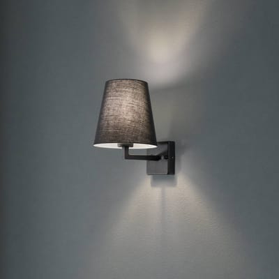 Opviq Wandlamp profiel, zwart, metaal/stof, hoogte 30 cm