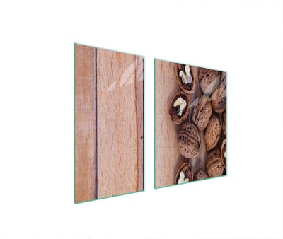 TMK ArtDeko Serie - Glazen Beschermplaat voor Fornuis - 90x52 cm - Walnoten