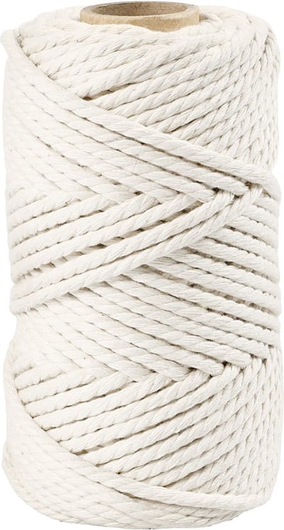 Macramé koord, L: 55 M, d 4 mm, off-white, 330 gr/ 1 rol