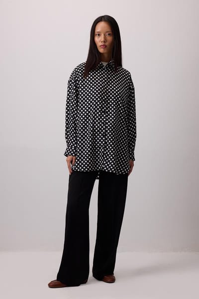 Touché Privé - Satijnen blouse met polkadots - Meerkleurig - Dames