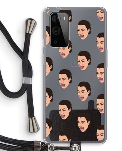 Case Company® - Hoesje met koord geschikt voor OnePlus 9 Pro hoesje met Koord - Ugly Cry Call - Telefoonhoesje met Zwart Koord - Bescherming aan alle Kanten en Over de Schermrand