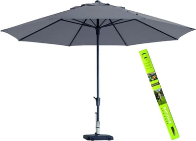 Parasol Rond Taupe Madison Timor incl Beschermhoes