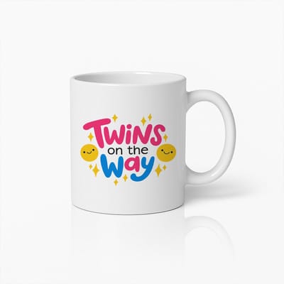 Tweeling op Komst Mok 330ml – Schattige Zwangerschap Aankondiging Koffiebeker – Perfect Cadeau voor Aanstaande Ouders en Babyshowers