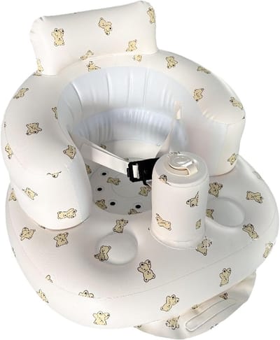Opblaasbaar babyzitje - Babyzithulp riem - Veilig Zitten Baden - Bionisch Design - 30 cm - Wit