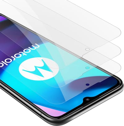 Cadorabo 3x Screenprotector geschikt voor Motorola MOTO E20 / E30 / E40 - Beschermende Pantser Film in KRISTALHELDER - Getemperd (Tempered) Display beschermend glas in 9H hardheid met 3D Touch