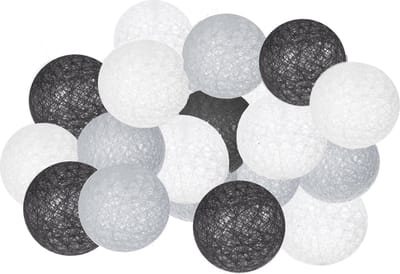 Springos Lichtsnoer | Lichtslinger | Fairy Lights | 2 m | 10 LED | Grijs/Wit/Zwart