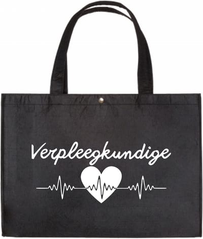 Vilten Tas Voor Verpleegkundige - Zwarte Vilten Tas A3 - Waardering Verpleegkundige - Vilten Shopper - Cadeau Vilten Tas - Shopper Van Vilt