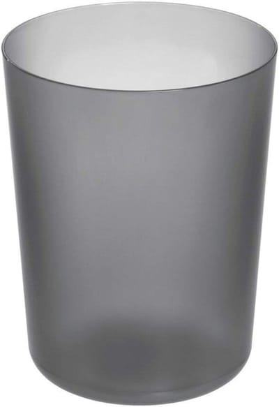 Ronde zwarte kunststof afvalbak voor badkamer en keuken met modern design