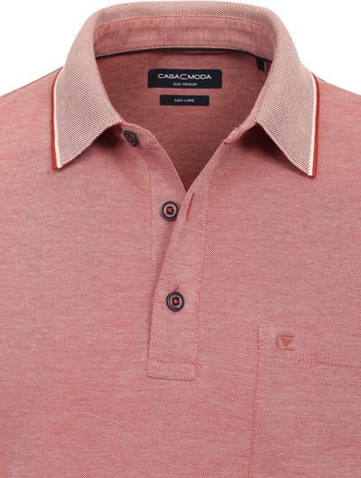 Poloshirt Met Borstzakje 3 Knoops Oranje Casa Moda - L