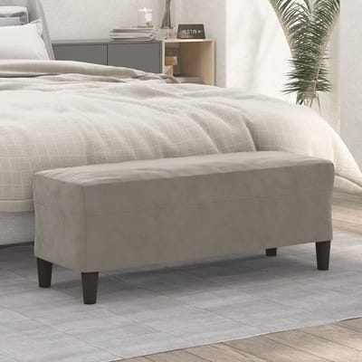 vidaXL - Bankje - 100x35x41 - cm - fluweel - lichtgrijs