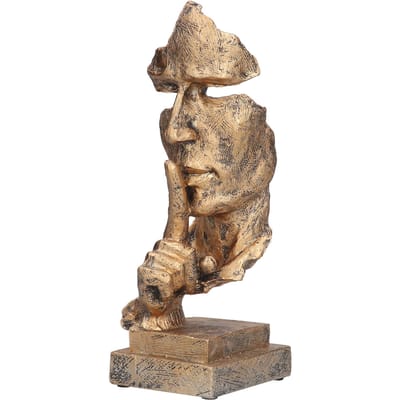 Houd Stilte Standbeeld Interessant Uniek Uiterlijk Fijn Vakmanschap Levendig Mooi Denker Standbeeld beige