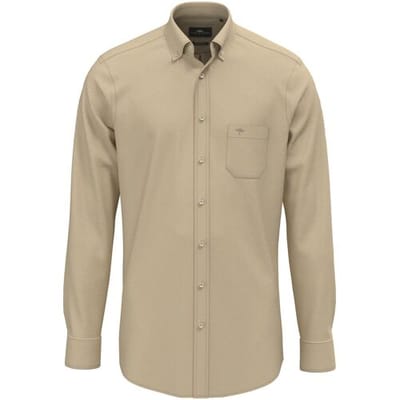 Fynch-Hatton Overhemd Dobby Garment Dyed Button-Down Zand / male