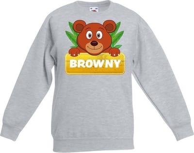 Browny de beer sweater grijs voor kinderen - unisex - beren trui - kinderkleding / kleding 98/104
