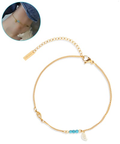Semyco Enkelbandje Dames – Goudkleurig – Met Bedeltjes – Verstelbaar – Waterproof – Giftbox – Lyra