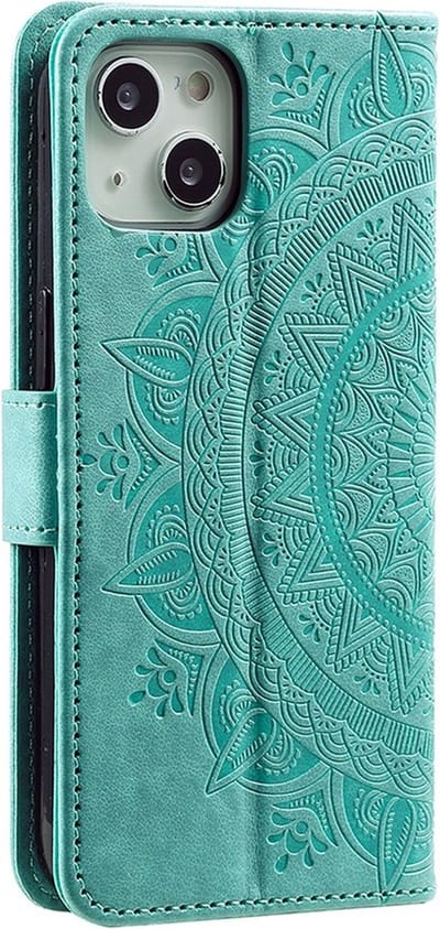 Peachy Mandala Wallet TPU hoesje geschikt voor iPhone 14 Plus - groen