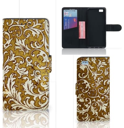 Wallet Case Huawei Ascend P8 Lite Barok Goud