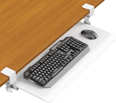 Verstelbaar Ergonomisch Toetsenbordlade Onder Bureau met C-Klem | Uitschuifbare Werkbladvergroter voor Thuis of Kantoor