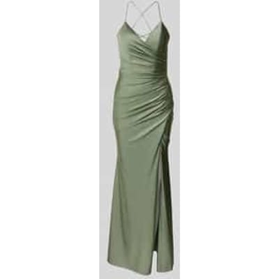 Maxi-jurk met draperieën en loopsplit