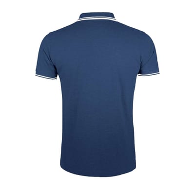 SOLS Heren Pasadena Poloshirt (Franse marine / Wit)