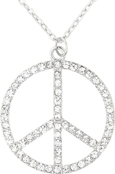 Widmann Ketting met Peace ketting - Hippie Flower Power - Sixties - sieraden