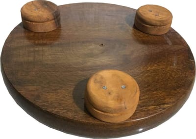 Houten Chakla - Serveertafel Roti - Chapatis Maken - Stevig Zwaar Ontwerp - 28 cm Diameter - Natuurlijk Hout
