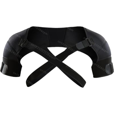 Verstelbare Schoudersteunband Dubbele Bandage Kruis Compressie Brace voor Houdingscorrectie en Pijnverlichting L-XL