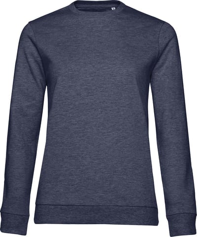 Sweater 'French Terry/Women' B&C Collectie maat M Heather Donkerblauw/Navy