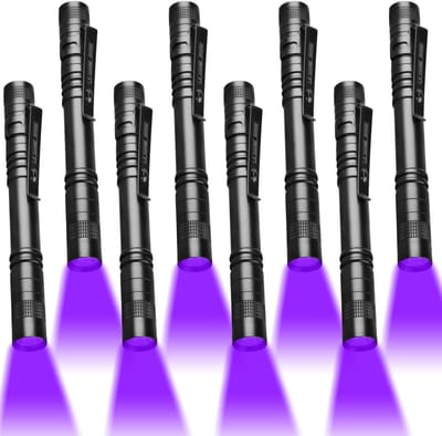 UV Blacklight Zaklampen - Mini Pen Lichten - Vlekken Detecteren - Waterbestendige Aluminium Behuizing - 52 Inch - Zwart