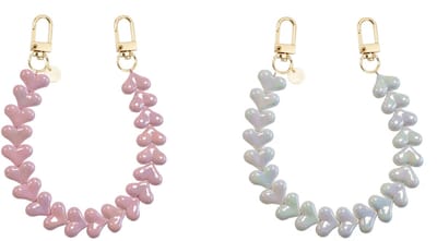 xoxo Wildhearts Telefoonkoorden Funky Hearts Metaal Roze + Funky Hearts Wit met Goud – geschikt voor iPhone / Samsung