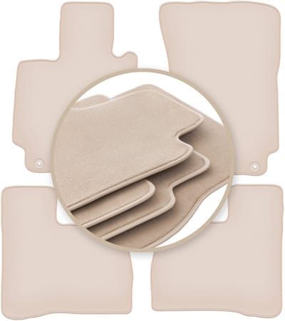 PREMIUM beige vloermatten voor: Mercedes W221 S-klasse Sedan kort 2005-2013