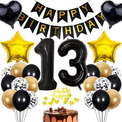 Cnrose 13e Verjaardag Jongen Taart Decoratie 13e Verjaardag Meisje Jongen Decoratie Cadeau voor 13e Verjaardag Jongen Rose Goud Verjaardag 13 Jongen 13 Jaar Verjaardag Decoratie Ballon 13 Verjaardag 13 Jaar