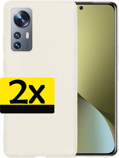 Hoesje - 2 Stuks - Geschikt voor Xiaomi 12X - Sterk & Shockproof - Case Siliconen - Back Cover - Telefoon Hoes - Telefoonhoesjes - Wit