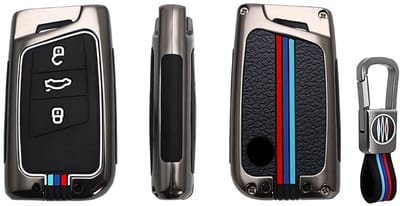 Autosleutel Hoesje geschikt voor Volkswagen Golf 7, Polo, Tiguan, T-Roc, T-Cross, Transporter - Metal Sleutelcover voor VW