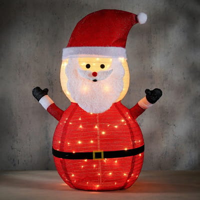 Luca Lighting Kerstverlichting Santa - 66x66x120 cm - Plantaardige vezel - Klassiek Wit