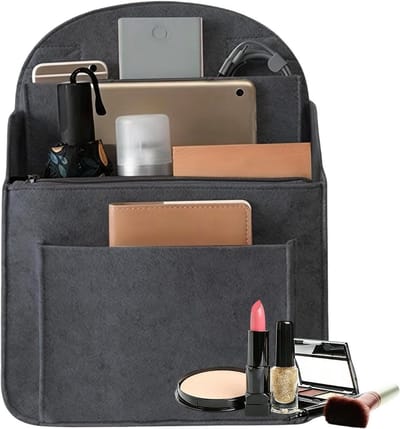 Tas Organizer - Vilt Hoes - Spullen Organiseren - Stabiele Uitbreidingsstructuur - 275D x 25W x 275H mm - Donkergrijs