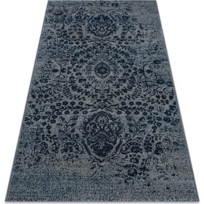 Kleden Rugsx Tapijt Wol JADE 45008/903 Ornament donkerblauw / 67x130 cm