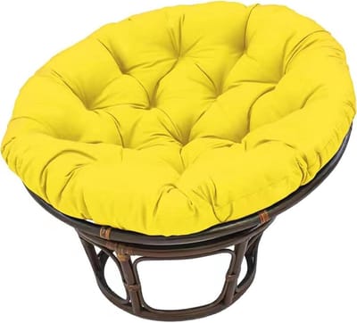 Hangend Stoelkussen - Schommelstoel Kussen Hangmat Kussen - Comfortabel Zitten - Extra Dikke Vulling - 110 x 110 cm - Geel