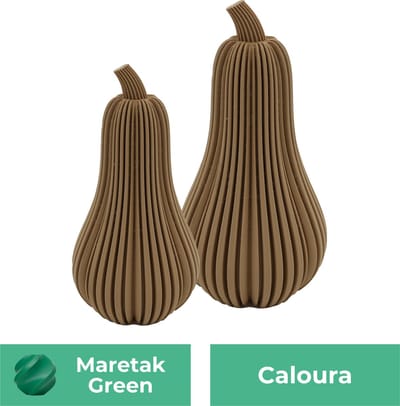 Caloura pompoen beeld set – Decoratief beeld - Maretak Groen - 3d geprinte beeld – Herfst woondecoratie - 11CM & 14CM
