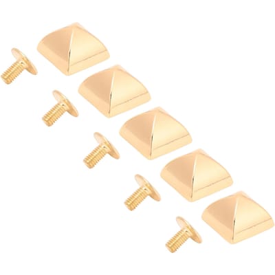 20 Pièces Rivets Pyramide 4 Coins 12 mm Alliage de Zinc Carré Pointu Rivets à Vis Ensemble pour Ceintures Sacs Chapeaux or