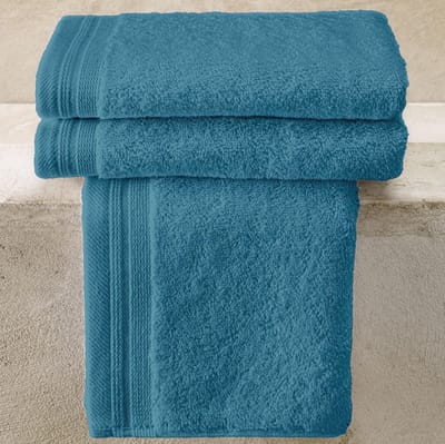De Witte Lietaer Gastendoekjes Contessa Capri Blue - set 3 stuks - 40 x 60 cm - Blauw - Katoen