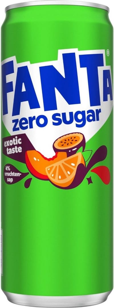 Fanta No Sugar Exotic - frisdrank in blik - 24 blikken a 0,33L
