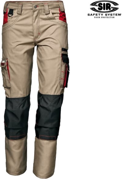 SIR SAFETY HARRISON Werkbroek HEREN Beige - Met Knie-& Hielversteviging, Gereedschapszakken, Hamerlus, D-Ringen & Verstelbare Tailleband