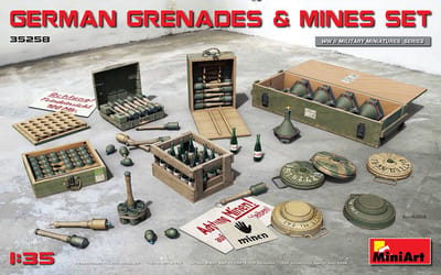 MiniArt Modelbouwpakket Militaire voertuigen - 35258 German Grenades - Mines Set Plastic - 1:35 - Modelbouw