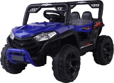 Elektrische kinderauto - Kinderbuggy met afstandsbediening - Tweezits - 2 tot 7 jaar - Blauw