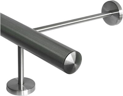 Voetensteun RVS - Barsteun Voetsteun - Bar en Balie - V2A Roestvrij Staal - 180 cm Lengte - Zilverkleurig