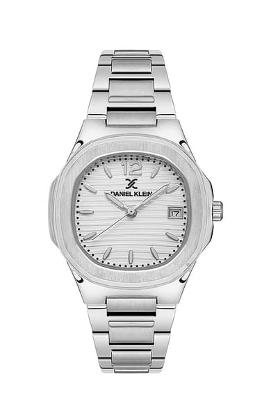 Daniel Klein DK.1.13581-1 - Horloge - Analoog - Dames - Vrouwen - stalen band - Achthoek - Metaal - Cijfers/Strepen - Datumaanduiding - Zilverkleurig - Wit