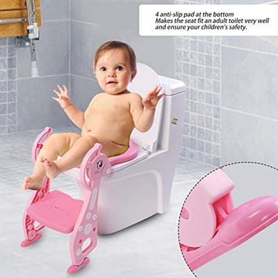 Kindertoiletbril met Instelbare Pedaalhoogtes - Toiletoplossing voor Peuters