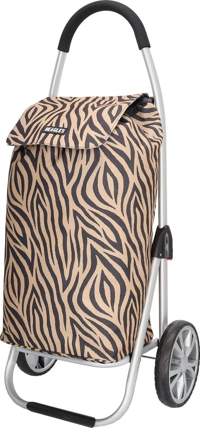 Beagles Alberic Boodschappen Trolley Lichtgewicht Kar Sterk - Zebra bruin