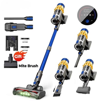 Glowstride - Draadloze stofzuiger - Steelstofzuiger - Slimme LED-functies - Verwijderbare Accu - 650W - display voor vloertapijt dierenhaar