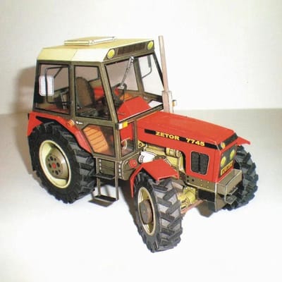 1:32 Doe-het-zelf Tsjechische Zetor 7745-7211 Tractor Kaartmodel Bouwpakketten Handleiding Landbouwmachines Automodel Educatief Speelgoed red